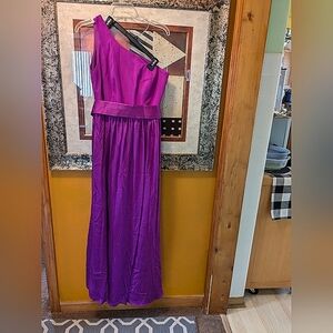 White by Vera Wang Purple One Shoulder Gown